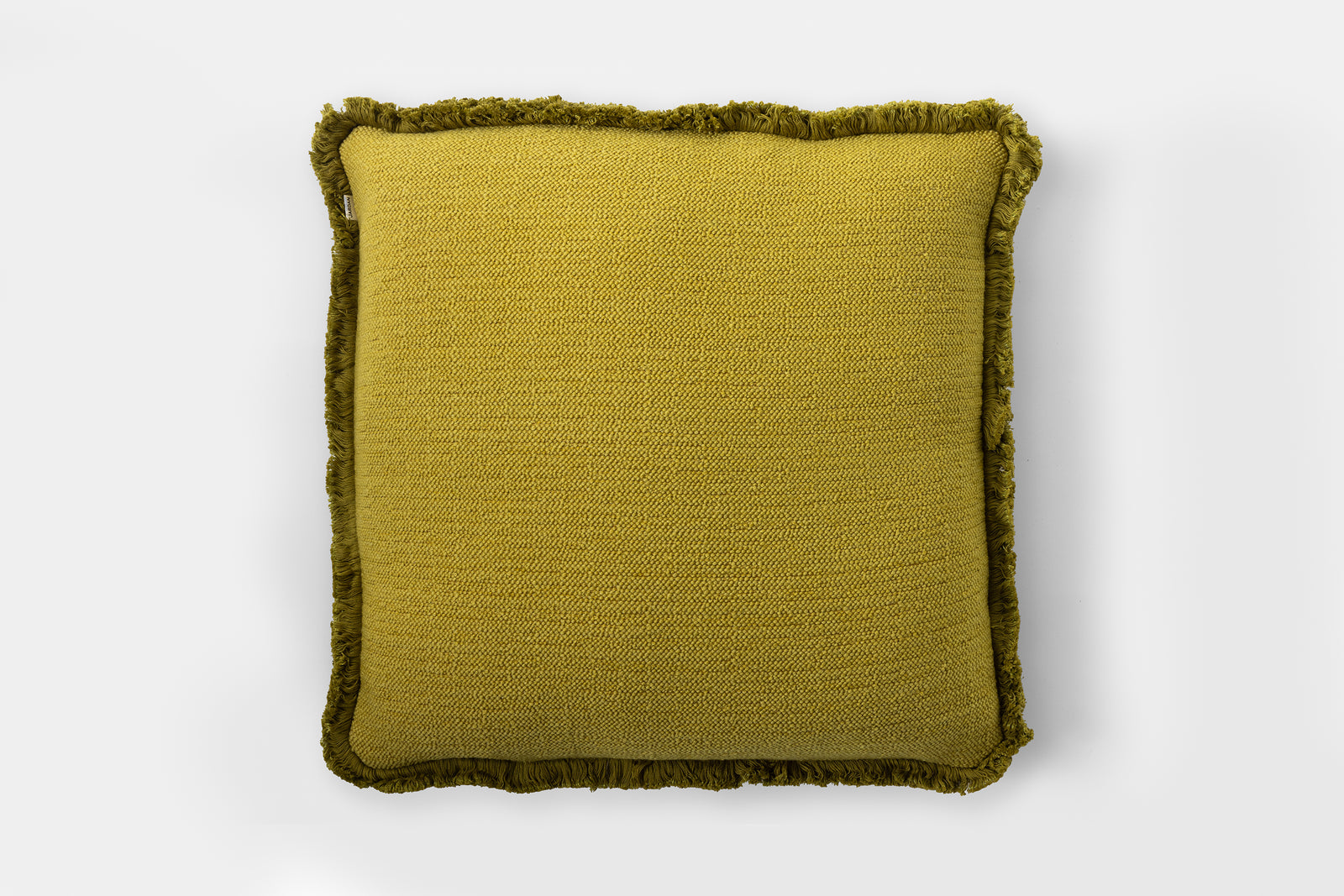 Panama Square Cushion Quince & Green Fringe