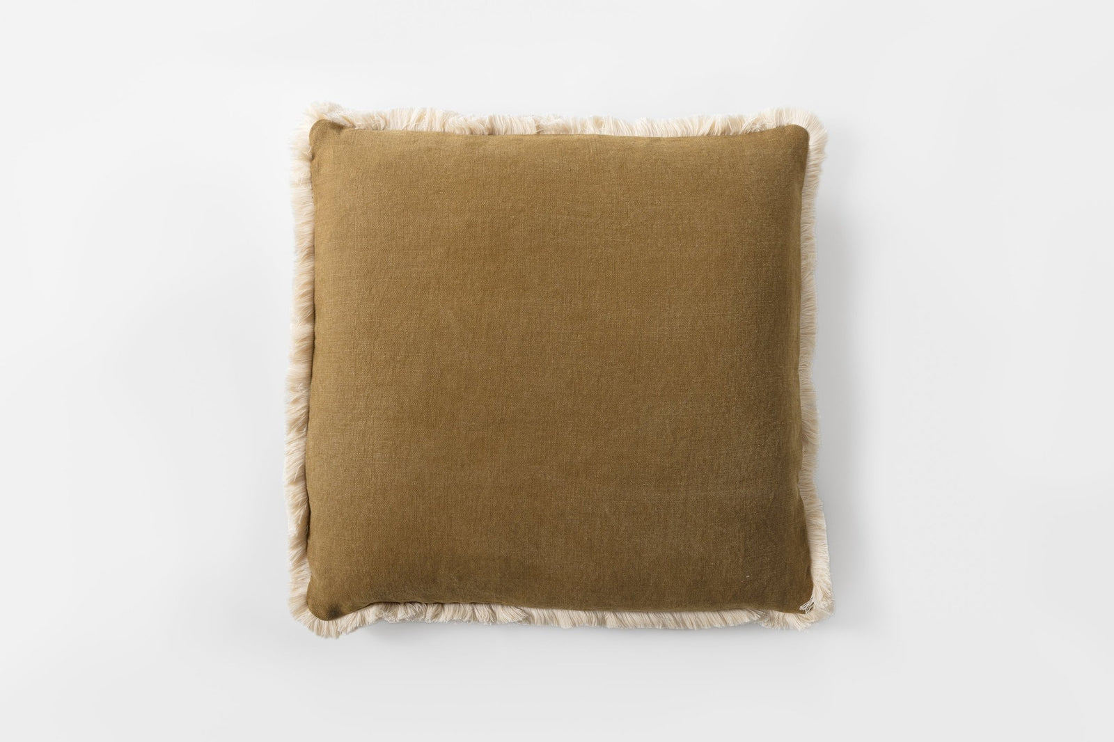 Duke Fringe Cushion Olive