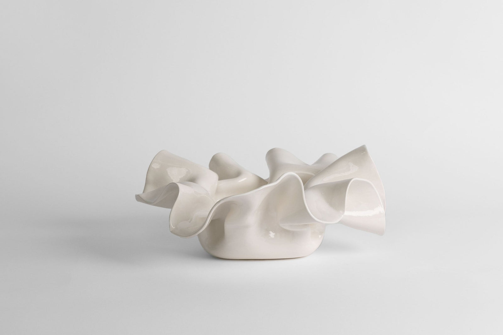 Large Wave Bowl Gloss White Bowl 36 x 33 x 15cm Gloss White